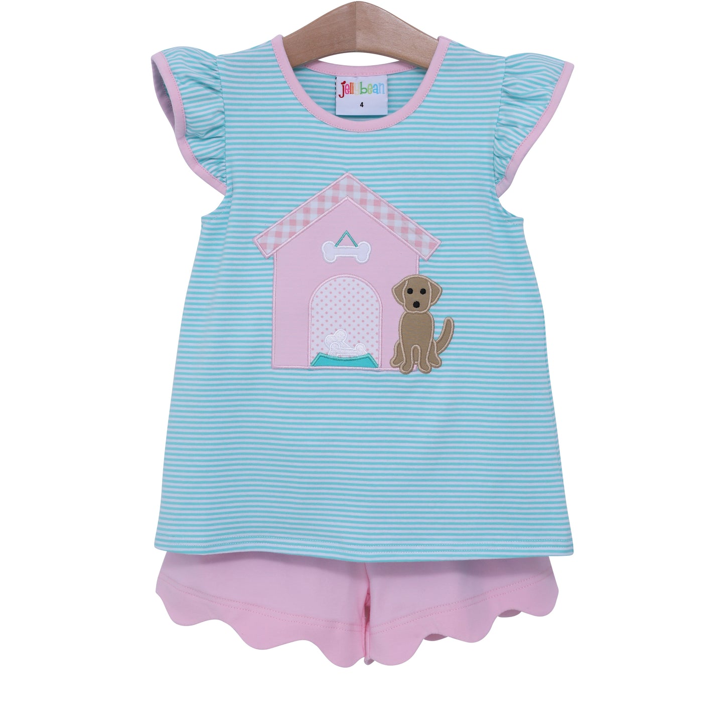 Dog House Applique Flutter Short Set