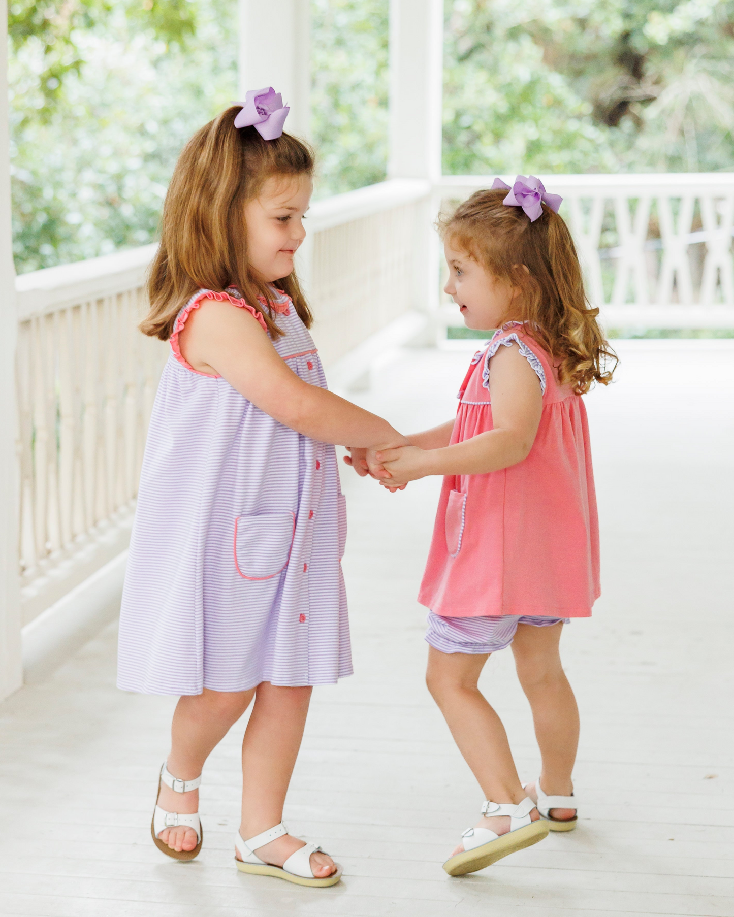 Harper Bloomer Set - Pink and Purple Stripe