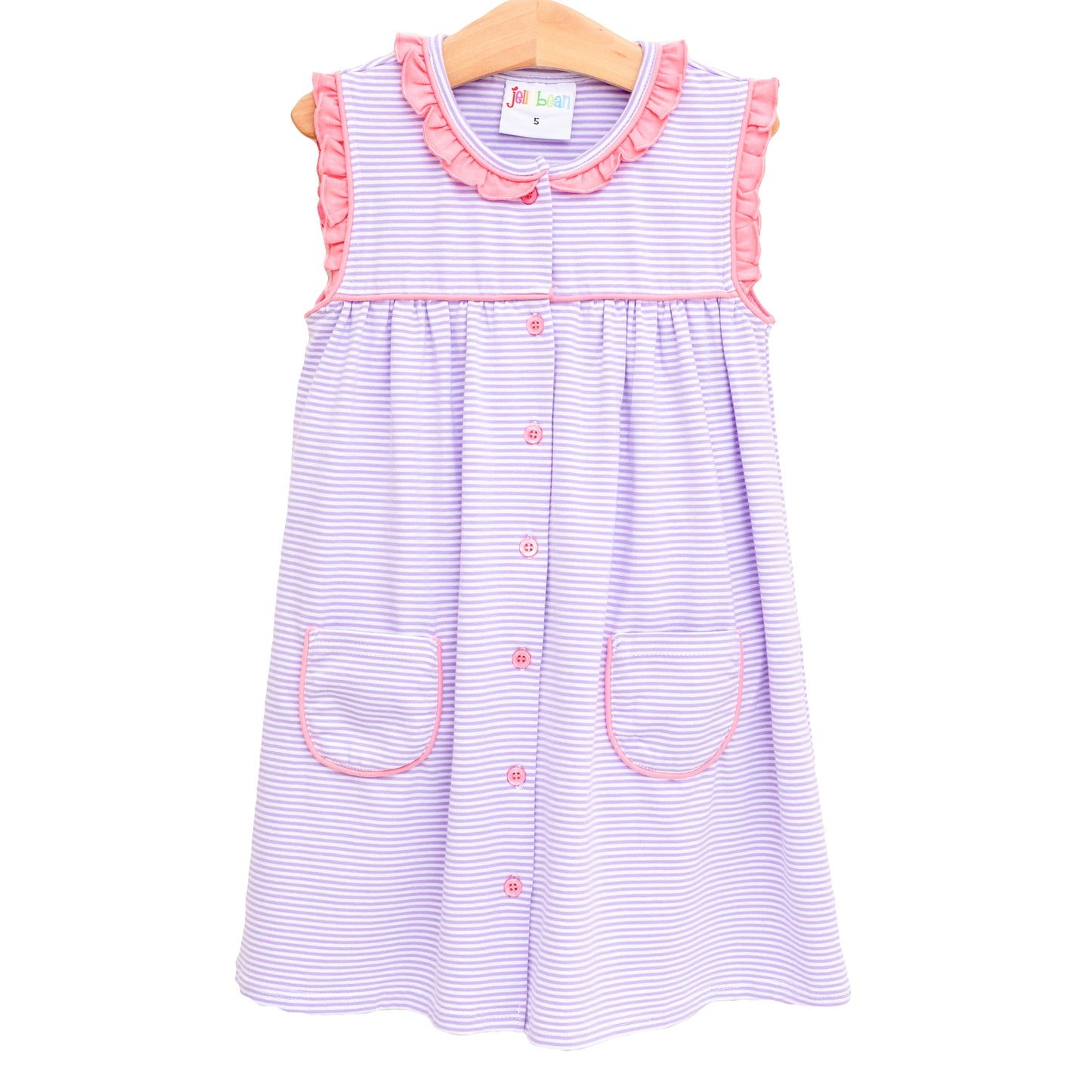 Harper Dress - Purple Stripe and Pink