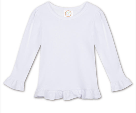 Girls Long Sleeve Ruffle Tee Shirt