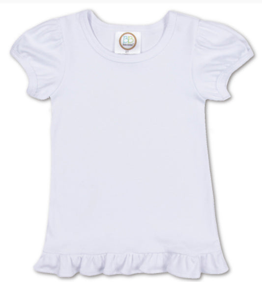 Girls Short Sleeve Ruffle Tee Shirt