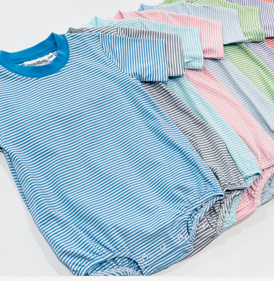 Knit Stripe Short Sleeve T-Shirt Bubble