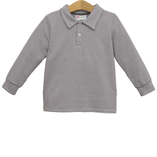 Michael Polo Long Sleeve - Beige Stripe