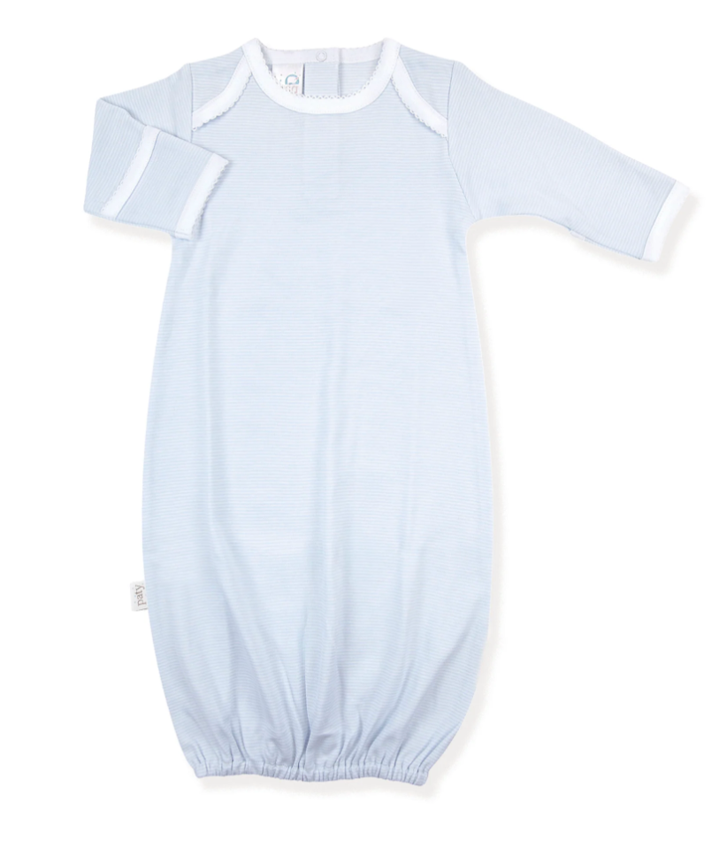 Paty Pima Cotton Overlap Shoulder Gown
