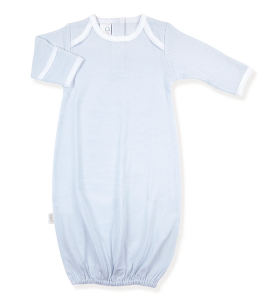 Paty Pima Cotton Overlap Shoulder Gown