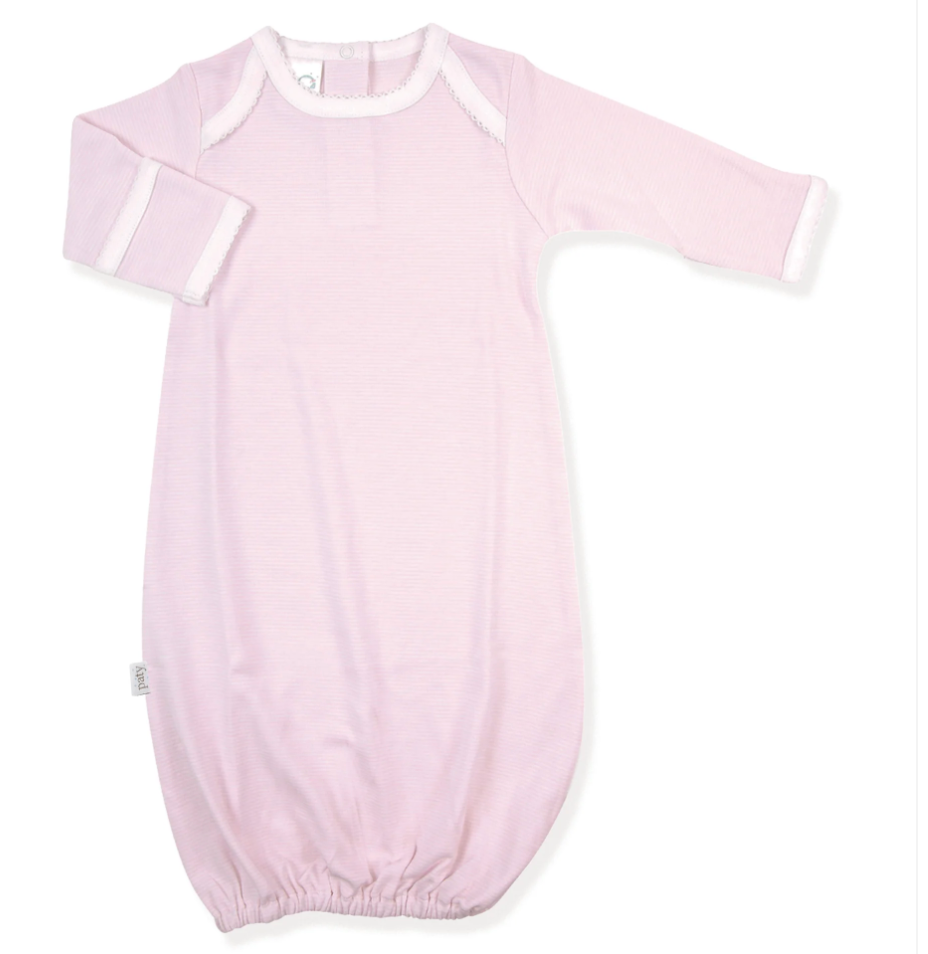 Paty Pima Cotton Overlap Shoulder Gown