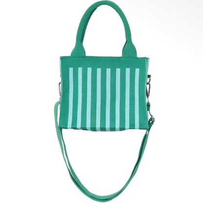 Striped Structured Mini Tote Purse